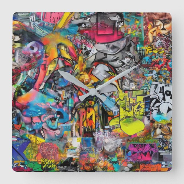 Carrée Horloge graffiti (Recto)