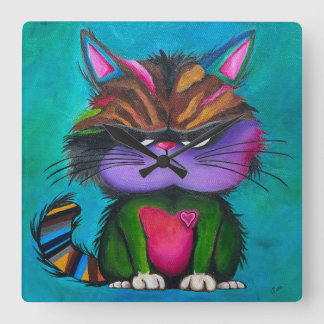 Carrée Horloge Grumpy Kitty