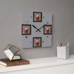 Carrée Horloge - heurtoir de porte en forme de tête de li