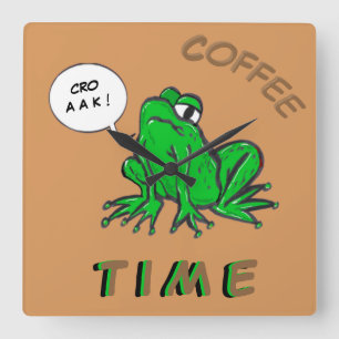 Carrée Horloge horaire du café de la grenouille verte