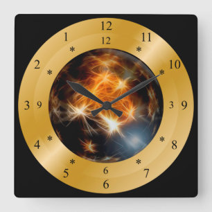 Carrée Horloge horaire ~ Galaxie magique mystique ~ * ~ ~