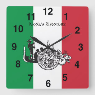 Carrée Horloge italienne de Pizzaria de restaurant