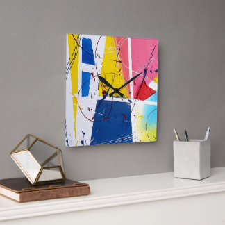 Carrée Horloge Joueuse Whimsical