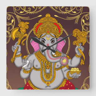 Carrée Horloge Lord Ganesha