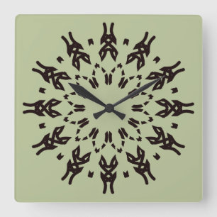 Carrée Horloge murale, Un élégant design classique multic