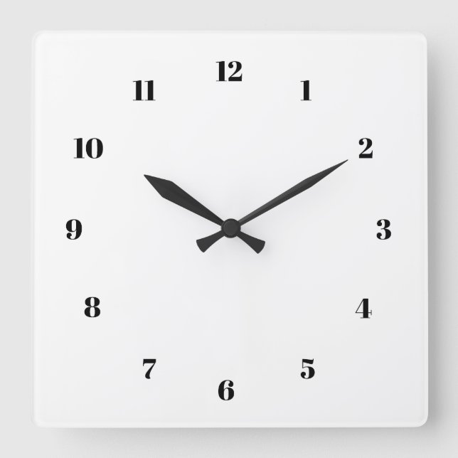 Carrée Horloge noire et blanche avec votre propre design (Recto)