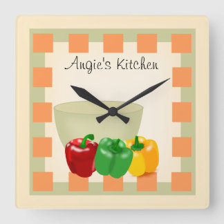 Carrée Horloge personnalisée de recette de cuisine -