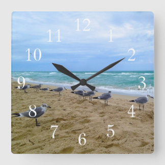 Carrée Horloge Plage Seagull