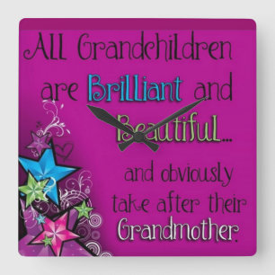 Carrée horloge pour grand-mères