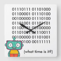 Horloge Robot Cute - Binary