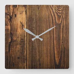 Carrée Horloge Russe Wood