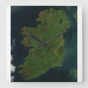 Carrée Horloge satellite de carte de l'Irlande
