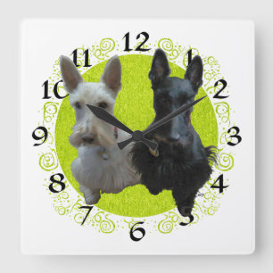 Carrée Horloge Scottish Terrier