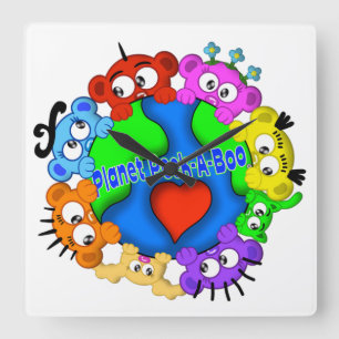 Carrée Horloge semi-transparente de conception de logo de