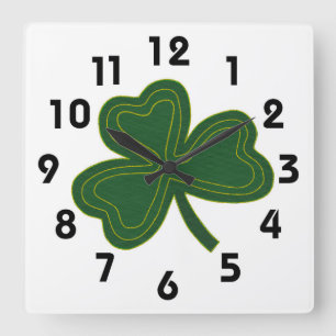 Carrée Horloge shamrock