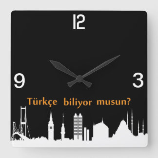 Carrée Horloge Skyline turque