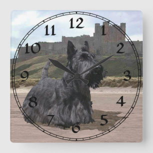 Carrée Horloge Terrier Écossais