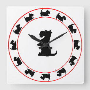 Carrée Horloge Terrier Écossais