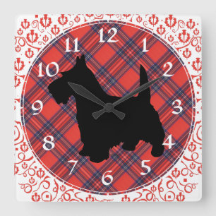 Carrée Horloge Terrier Écossais