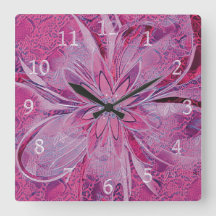 Horloge unique en style fleuri