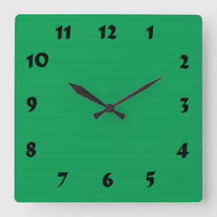 Carrée Horloge verte moyenne numérique modifiable