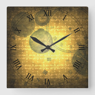 Carrée Horloge vintage d'impression de chiffres de