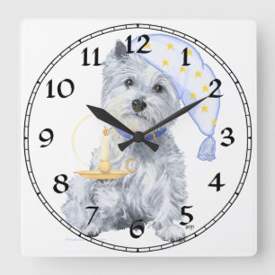 Carrée Horloge West Highland White Terrier