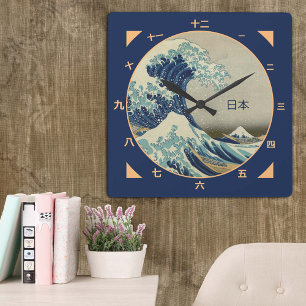 Carrée Japon, Grande vague au large de Kanagawa horloge k