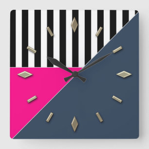 Carrée Moderne, élégant, abstrait, décoratif, horloge