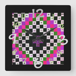 Carrée Motif couette horloge pour salle d'art/artisanat