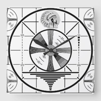 Carrée Motif indien de test TV Horloge