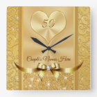 Noms de couple sur la magnifique horloge du 50e an