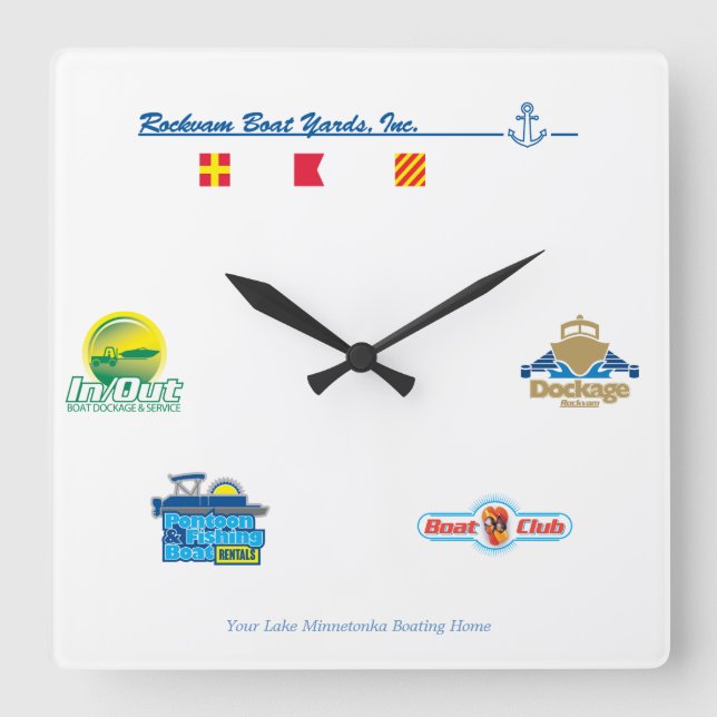 Carrée Rockvam Boat Yards, Inc. Horloge (Recto)