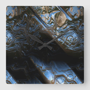 Carrée Sci-Fi Métal Art 2-1 Horloge