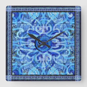 Carrée Susea Blue Studios Wave Mandela Horloge