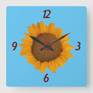 Carrée Tournesol Horloge