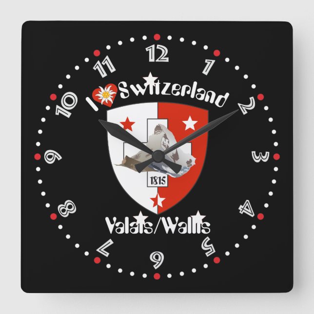 Carrée Valais Valais Suisse Suisse horloge (Recto)
