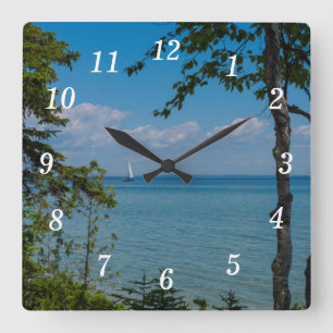 Carrée Voile À Mur Mackinac Horloge