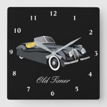 Voiture classique Jaguar 'Vieux Timer' Horloge mur