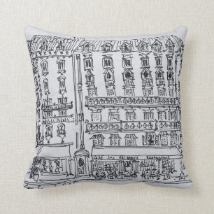 Carrefour de l'Odeon, Saint-Germain-des-Pres Throw Pillow