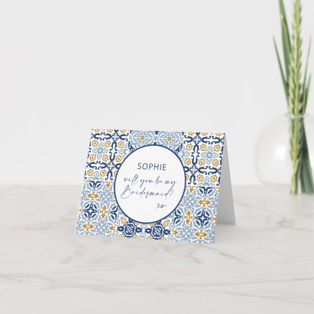 Carrelage Amalfi Bleu Jaune Serez-Vous Ma Femme D' (Devant)