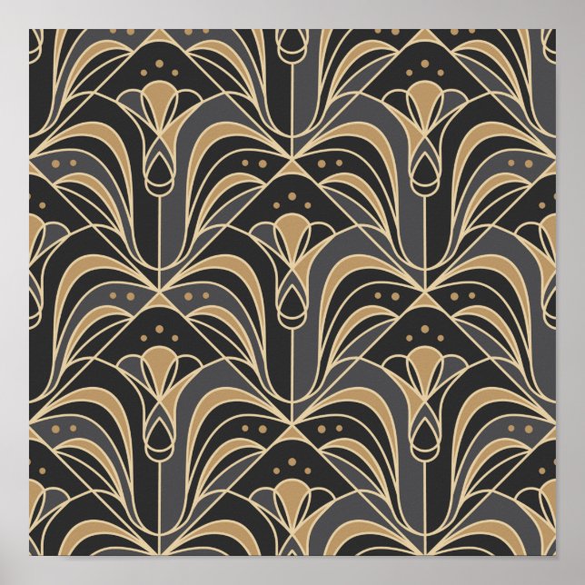 Carrelage Art Déco Floral. Fleur de Bluebell (Devant)