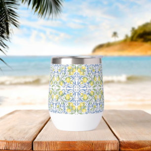 Carrelage bleu méditerranéen Citron Amalfi sicilie