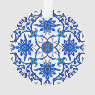 Carrelage chinois Art Nouveau - Cobalt Bleu & Blan