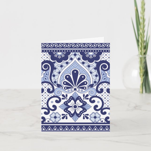 Carrelage d'art populaire mexicain Talavera bleu e (Devant)