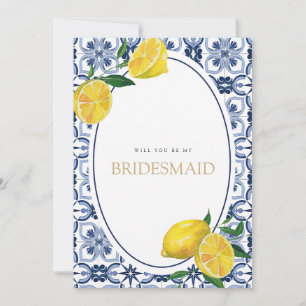 Carrelage de citron méditerranéen Bridesmaid Carte