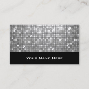 Carrelage Disco "Argent" noir carte de visite