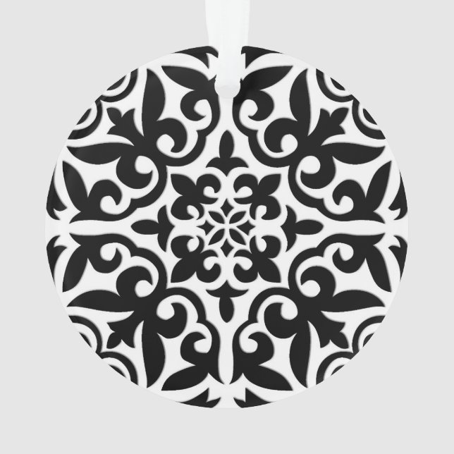 Carrelage marocain - noir avec arrière - plan blan (dos)