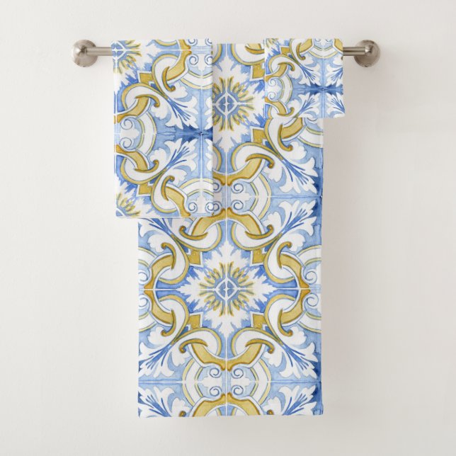 Carrelage méditerranéen, majolica, style sicilien  (En situation)