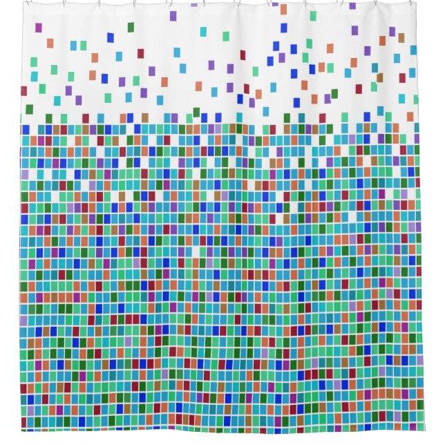 Carrelage mosaïque coloré Design Douche Rideau (Devant)